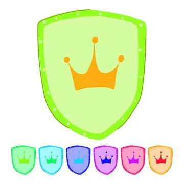 Sword shield knight vector cartoon graphic Stock Illustration
