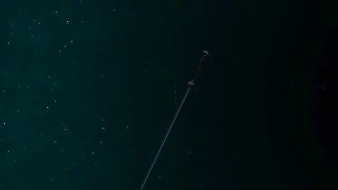 Sword Sinking Underwater Stock Footage 83683991