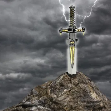 The sword in the stone Stock Illustration