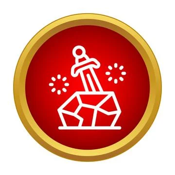 Sword in the stone myth achieving destiny legend Ilustração Stock