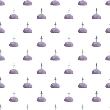 Sword in stone pattern for fantasy illustration background Stock Illustration