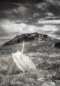 Sword in the stone Stock Photos