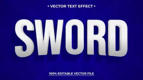 Sword text effect template design with 3d style use for business brand and lo Illustration