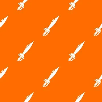 Sword turkey pattern orange Stock Illustration
