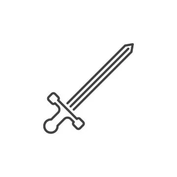 Sword vector concept simple icon in linear style Stock Illustration