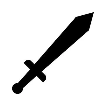 Sword vector icon isolated on white background Stock Illustration