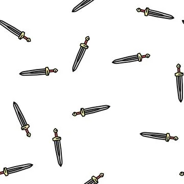 Sword viking vector seamless pattern Stock Illustration