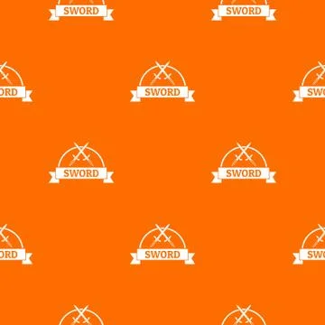Sword warrior pattern orange Stock Illustration