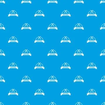 Sword warrior pattern seamless blue Stock Illustration