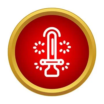 Sword weapon gaming icon with power effect Illustrazione stock