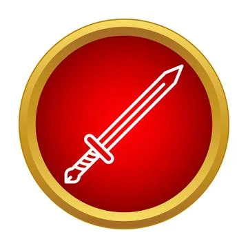 Sword weapon icon indicating strength and battle Illustrazione stock