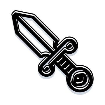 Sword weapon icon representing strength and power Illustrazione stock