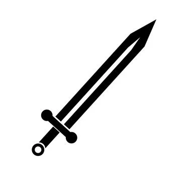 Sword weapon silhouette icon. Vector. Stock Illustration