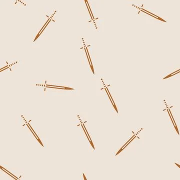 Sword weapon war glyph seamless pattern Stock-Illustration