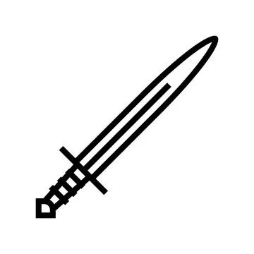 Sword weapon war line icon vector illustration Stock Illustration