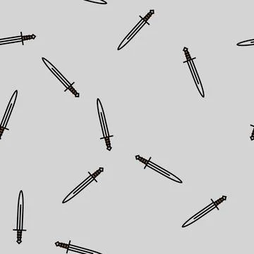 Sword weapon war vector seamless pattern Stockillustratie