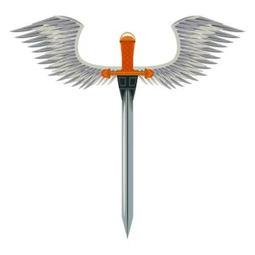 Sword weapon with wings Illustrazione stock