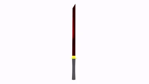 Sword with yellow handle isolated on white background Stock Footage 307308505