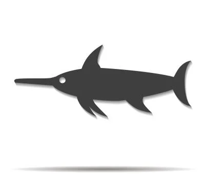 Swordfish double shadow icon vector Ilustração Stock