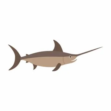 Swordfish. Vector illustration isolated on white background. Stock Illustration