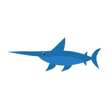 Swordfish on a white background for use in website design Stock Illustration