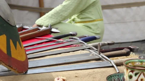 Swords and Cleaving Weapons Stock Footage 41469183