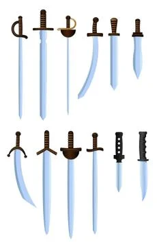 Swords and dagger vector illustrations Stock Illustration
