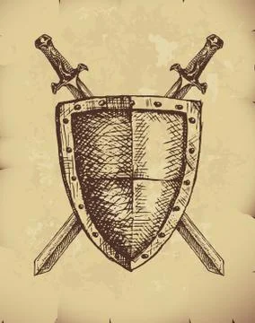 Swords and shield 스톡 일러스트