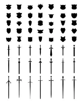 Swords and shields Stock Illustration