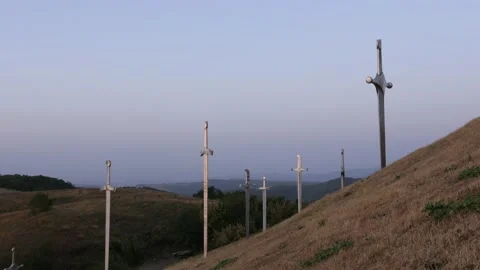 Swords in the ground 스톡 동영상 205070190