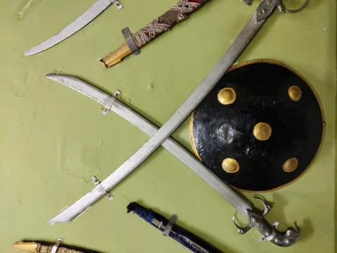 Swords at museum Stock Photos