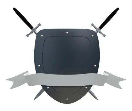 Swords Shield Scroll Stock Illustration