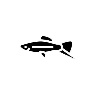 Swordtail fish glyph icon vector illustration Stock Illustration