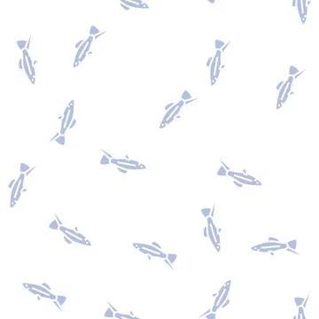 Swordtail fish glyph seamless pattern Stock Illustration