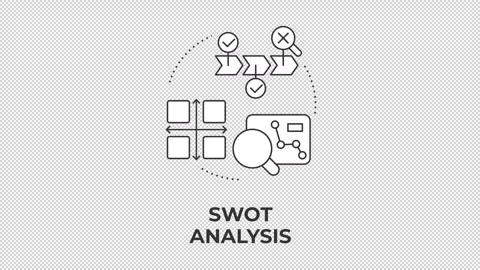 Swot analysis animated line concept icon Stock Footage 345258296