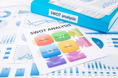 Swot analysis chart and graphs for evaluate business Stock Photos