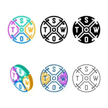 Swot analysis color icon vector pack Stock Illustration