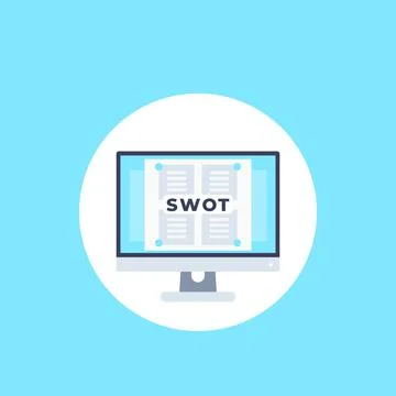 SWOT analysis in computer vector icon Stock Illustration
