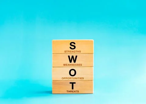 SWOT analysis concept. Four elements with text, Strengths, Weaknesses, Opport Stock Photos