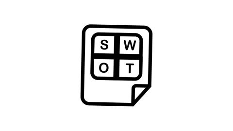 SWOT analysis document icon animation isolated on white background Stock Footage 337564991