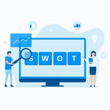 SWOT analysis flat vector concept Stock Illustration
