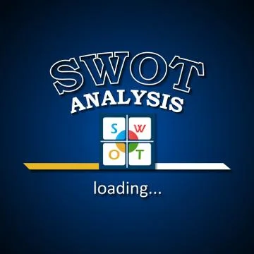 SWOT analysis is loading - business template design 스톡 일러스트