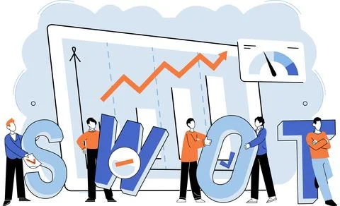 SWOT analysis. Models provide framework for understanding complex processes Stock Illustration