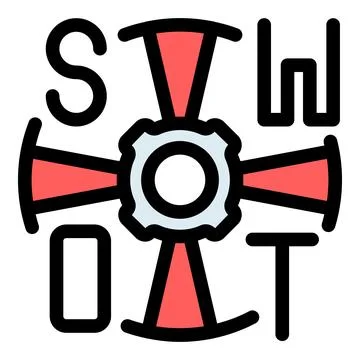 Swot analysis process for evaluating business opportunities Illustrazione stock