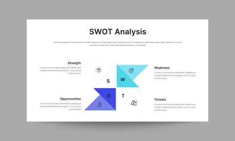 SWOT Analysis Slide Presentation Template Business Strategy Matrix Infographi Stock Illustration