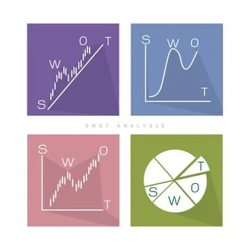 SWOT Analysis Strategy Management Chat for Business Plan Stock Illustration