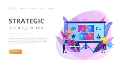 SWOT analysisconcept landing page. Stock Illustration