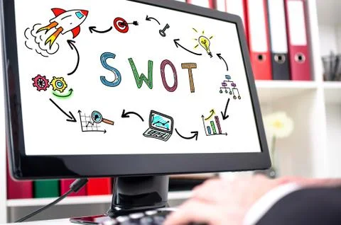 Swot concept on a computer screen Stock Photos