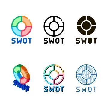 Swot looks circle form icon vector outline Stock Illustration