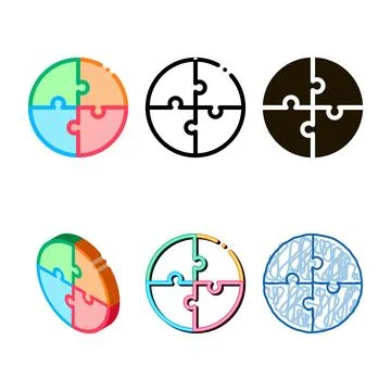Swot types puzzle icon vector outline 스톡 일러스트